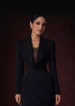 A black dress with a luxurious design