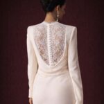 A white dress with a luxurious design